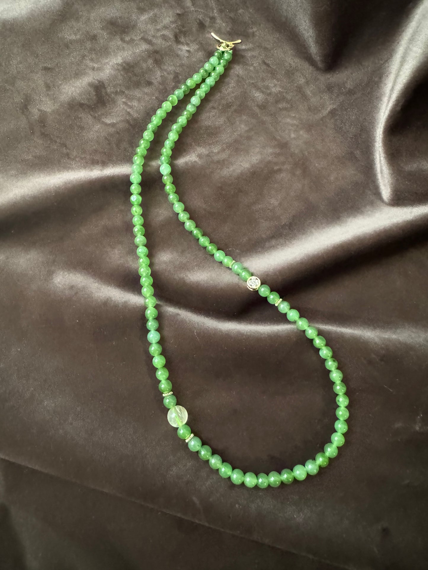 green jade beads bracelet& necklace