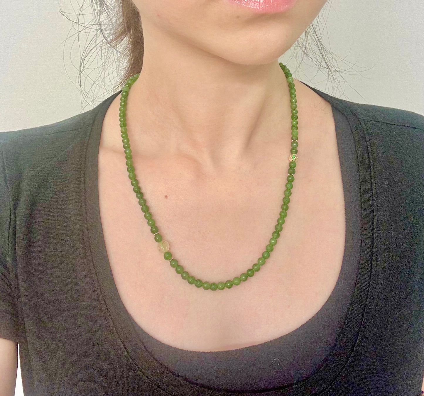 green jade beads bracelet& necklace