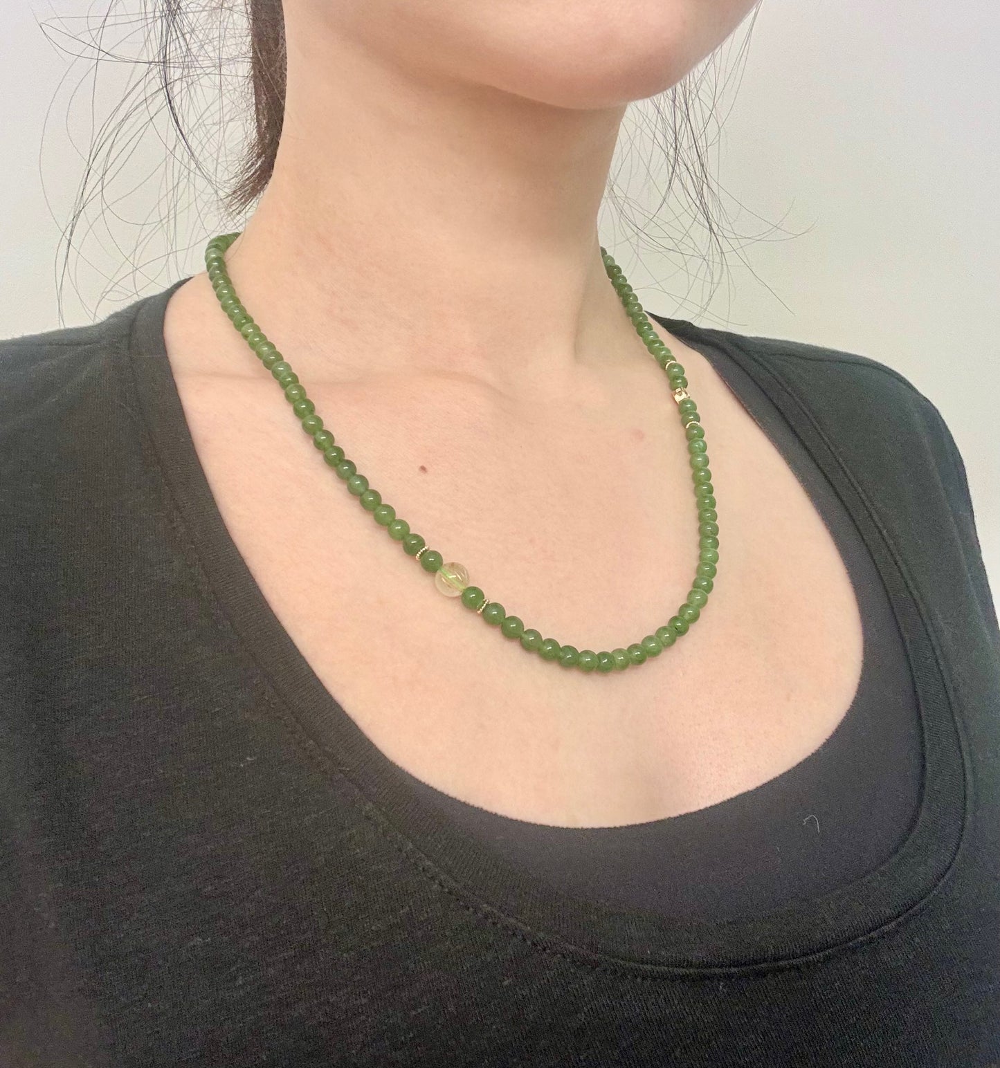green jade beads bracelet& necklace