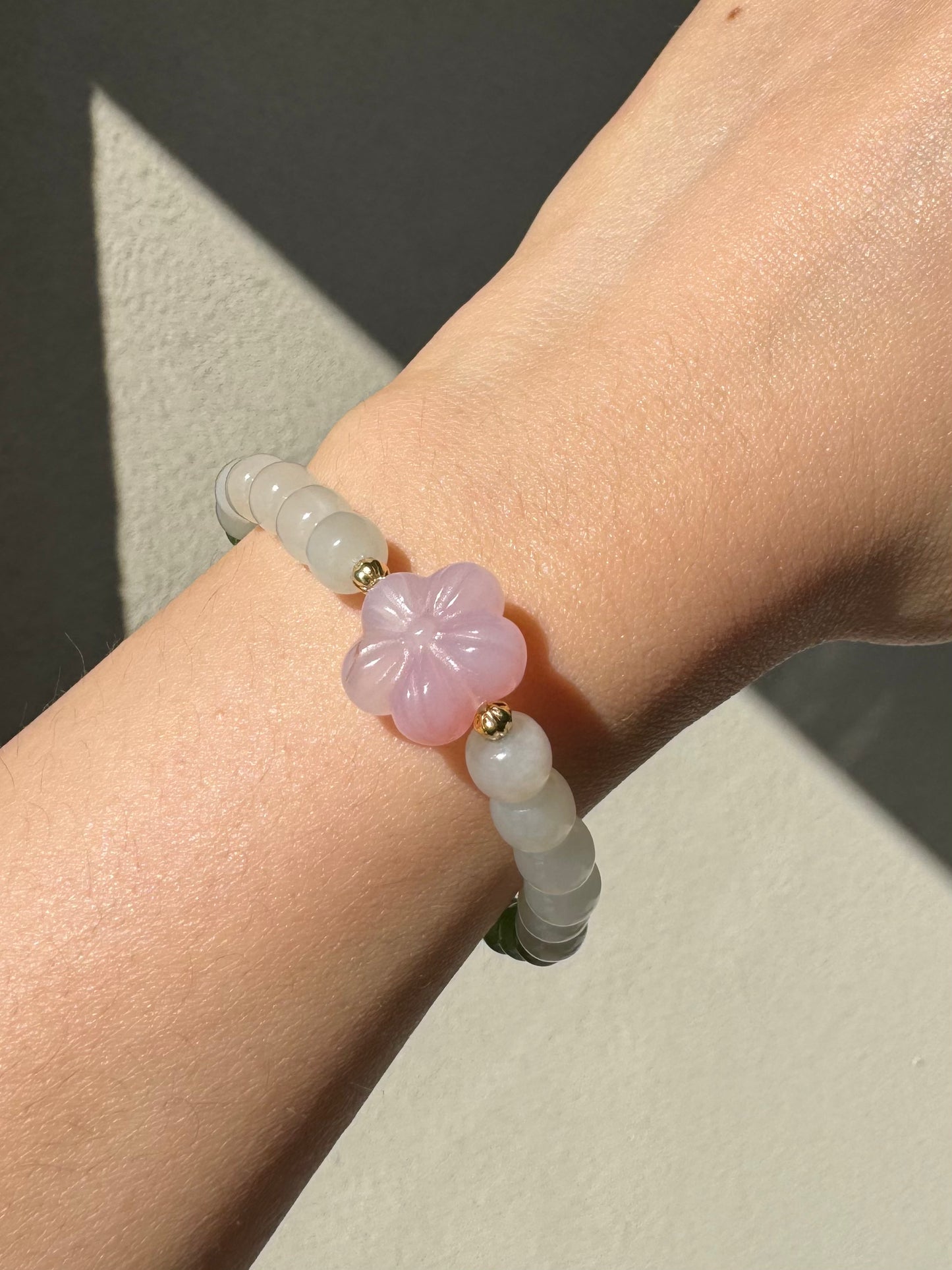 cute peach blossom jade bracelet