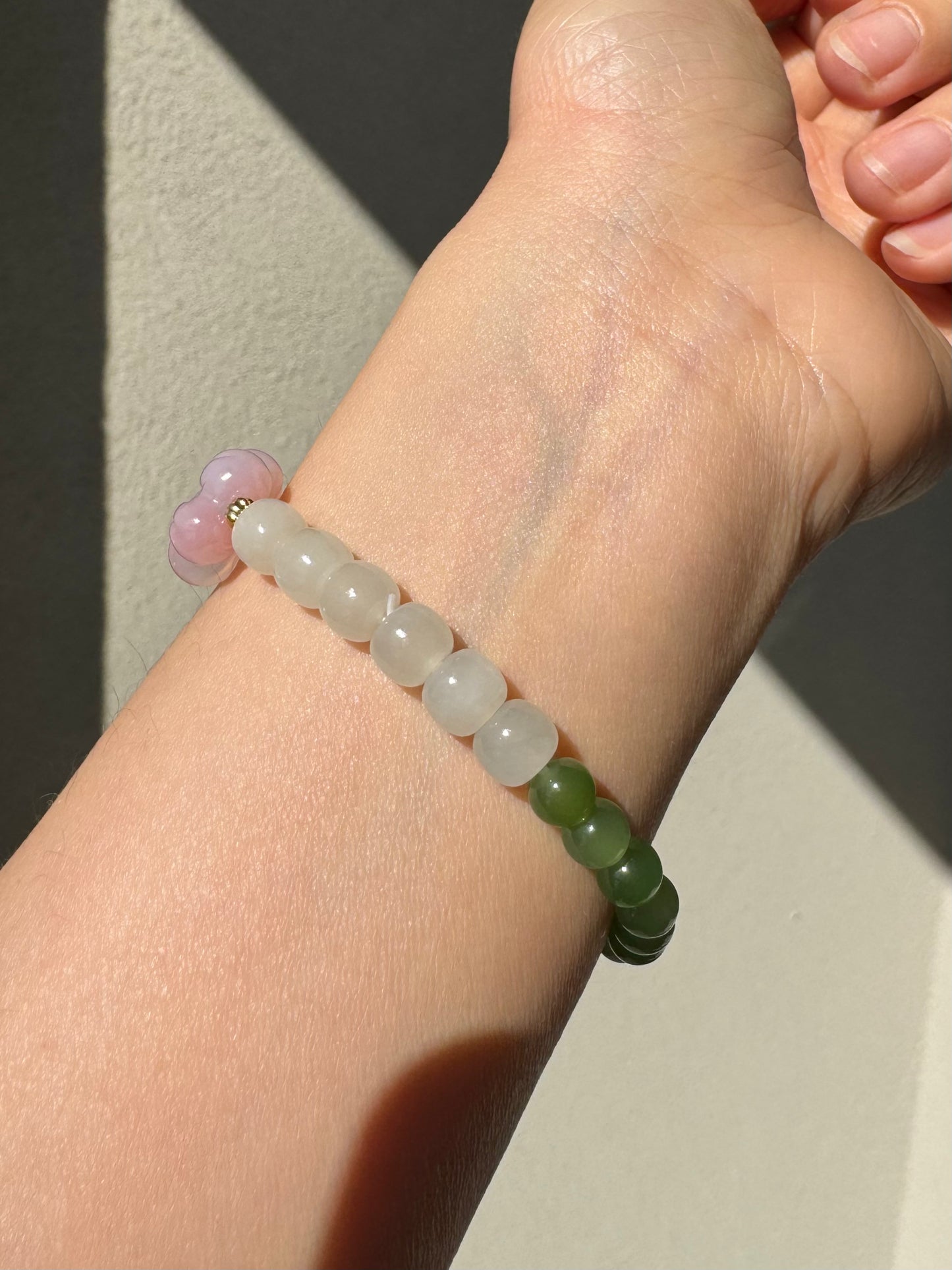cute peach blossom jade bracelet