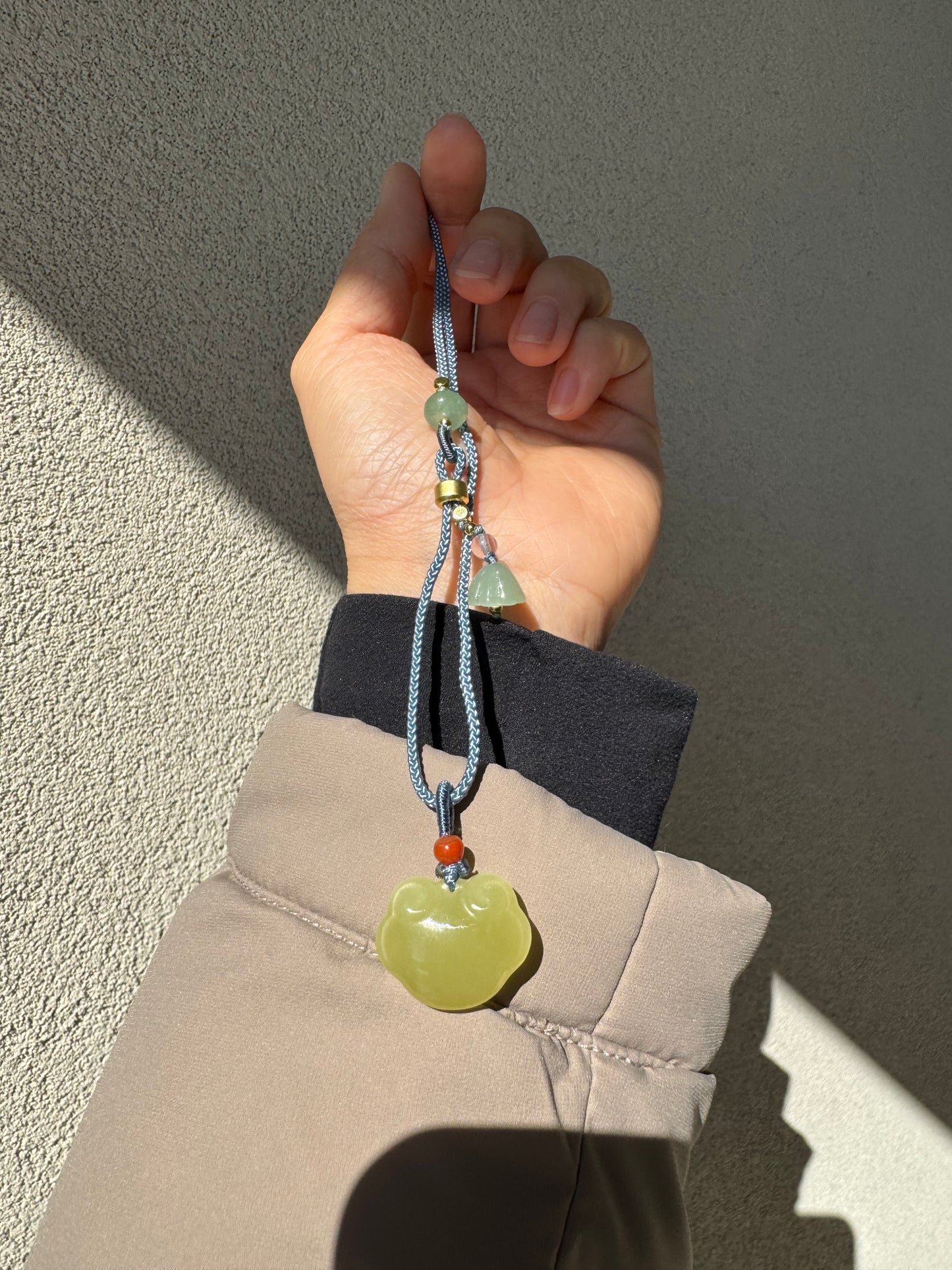 Ruyi lock/“as one wishes lock" Natural Hetian jade pendant necklace