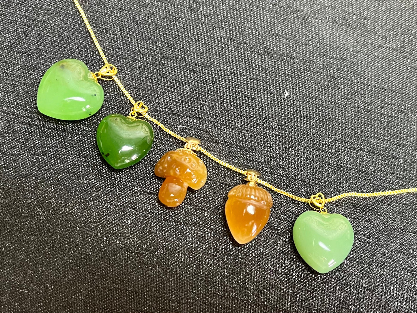 Caramel jade Acorn pendant