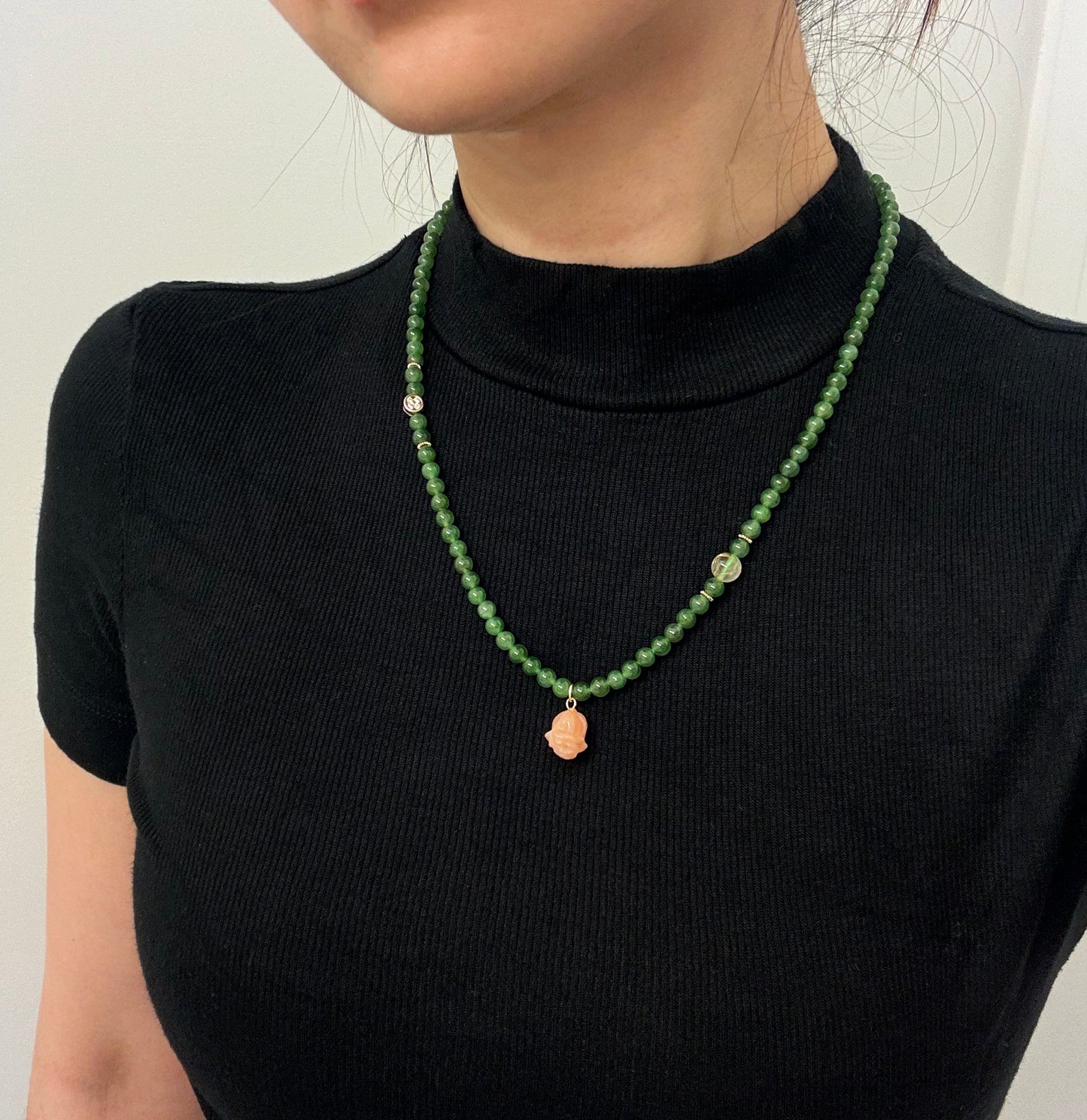 green jade beads bracelet& necklace