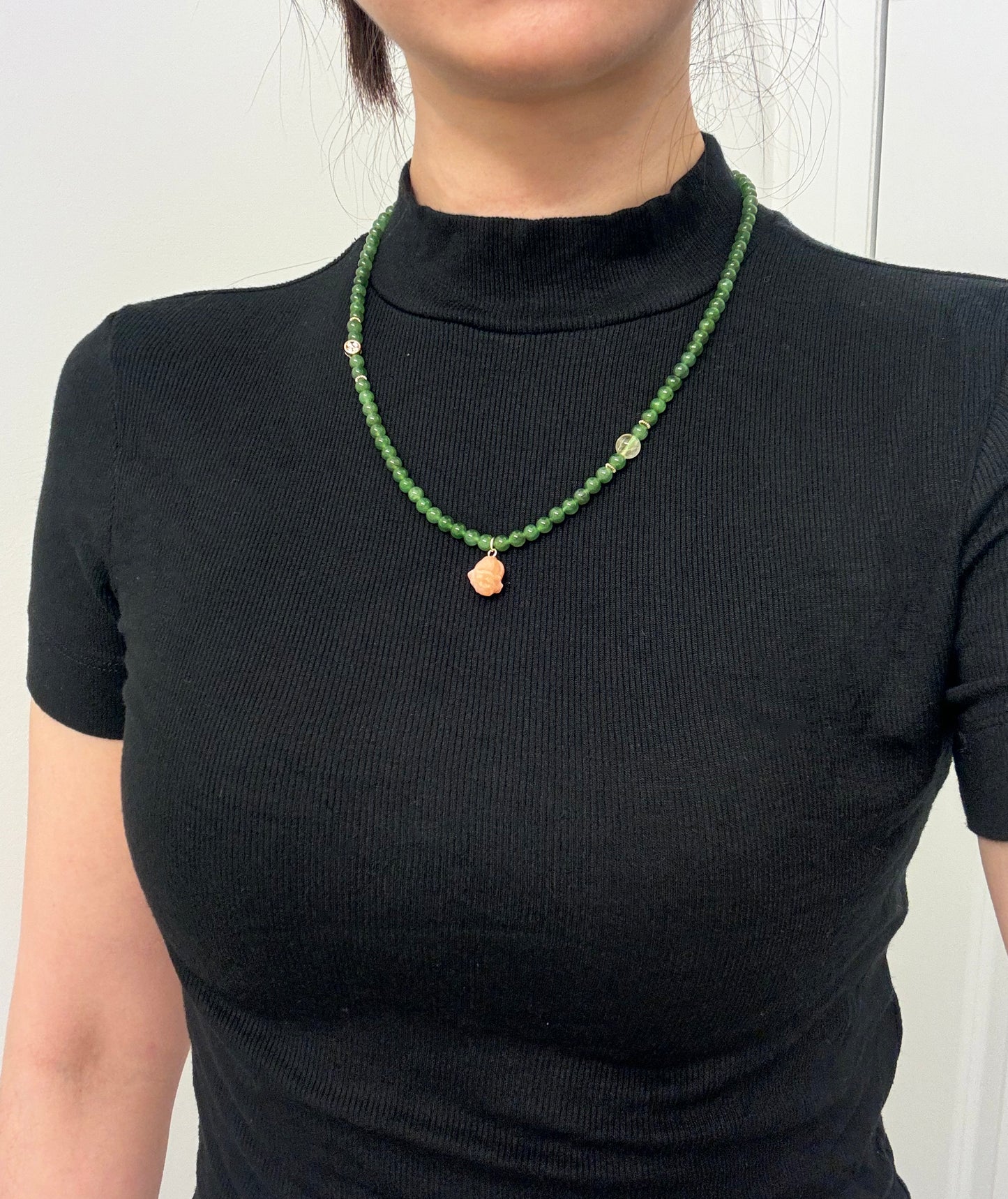 green jade beads bracelet& necklace