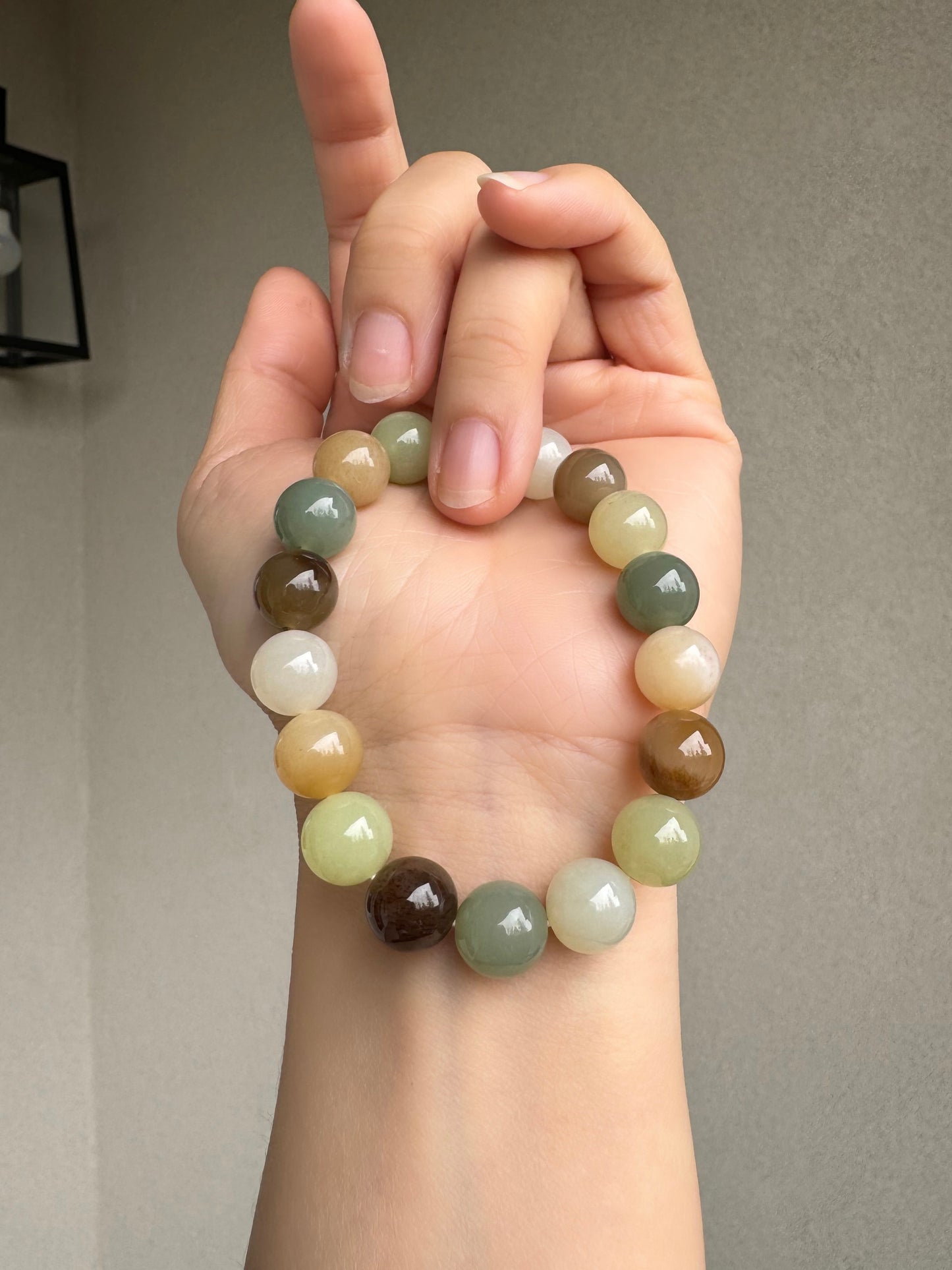 Natural Hetian Multi colors bead bracelet