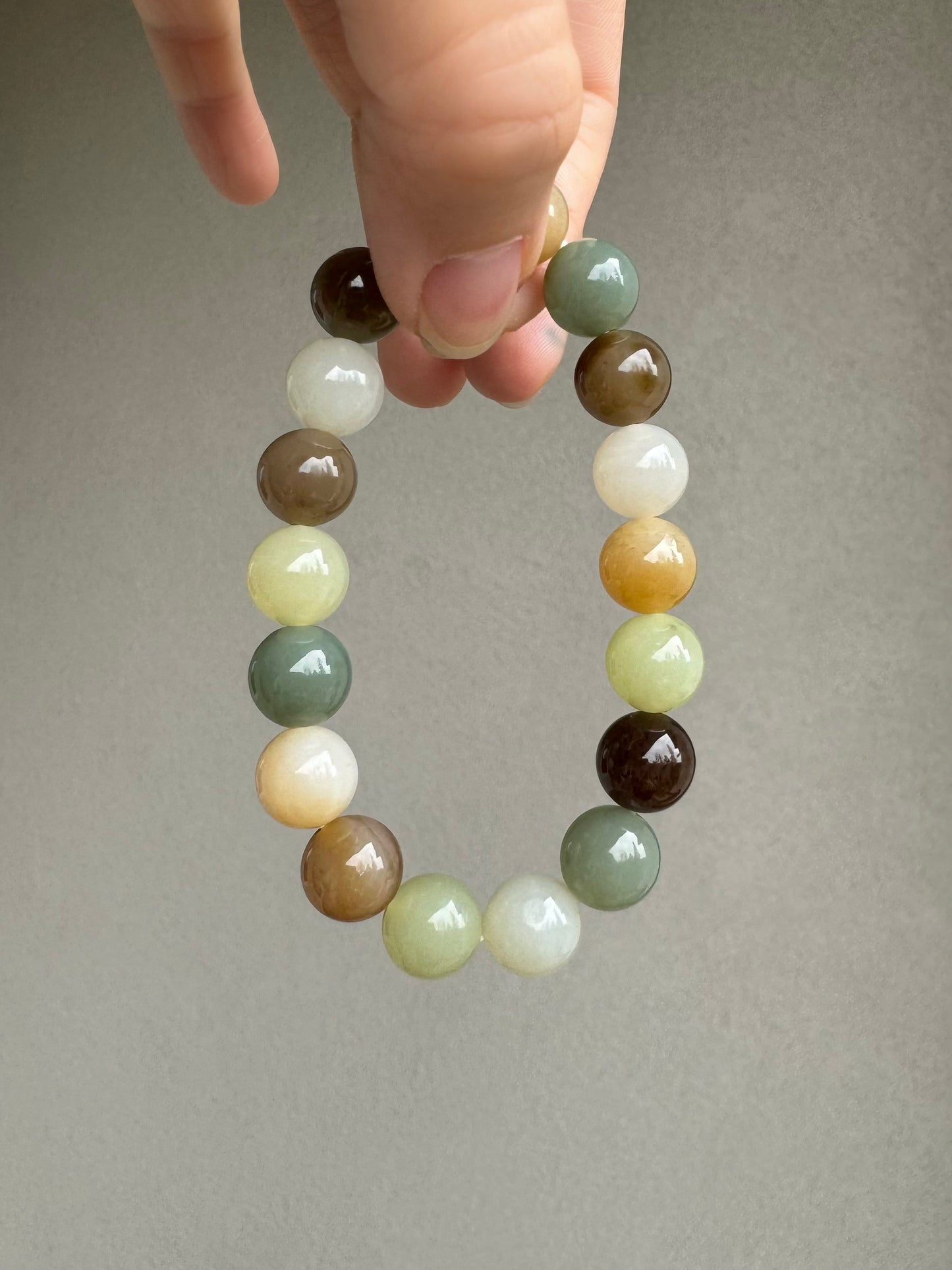 Natural Hetian Multi colors bead bracelet