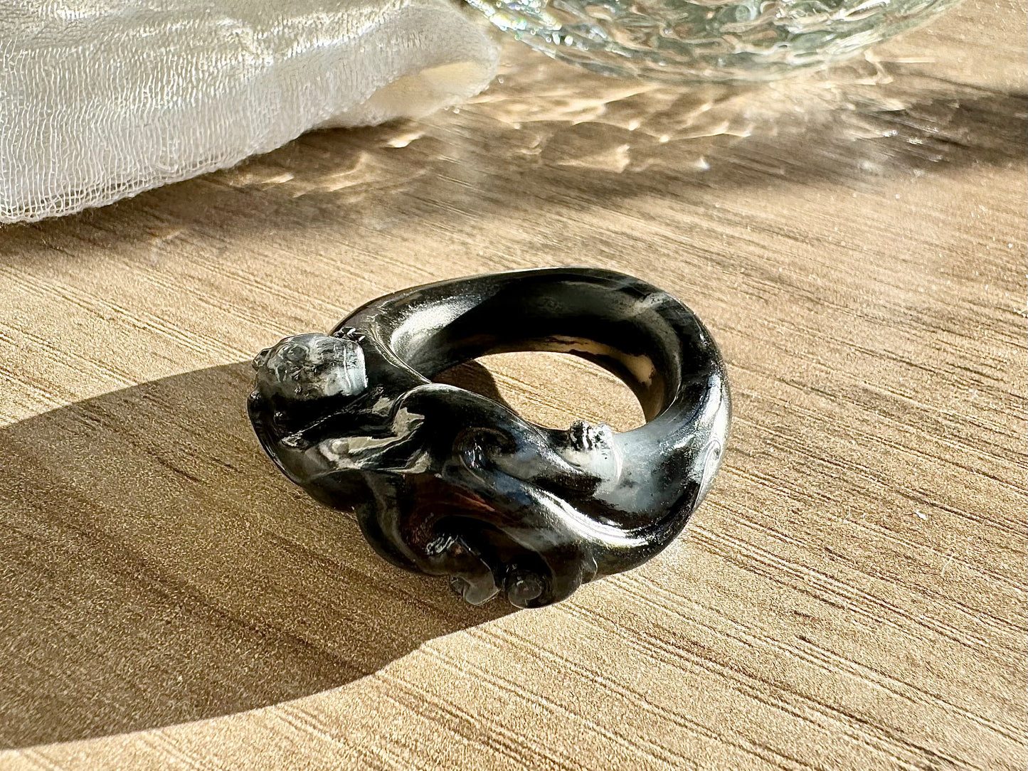 jade dragon thumb ring