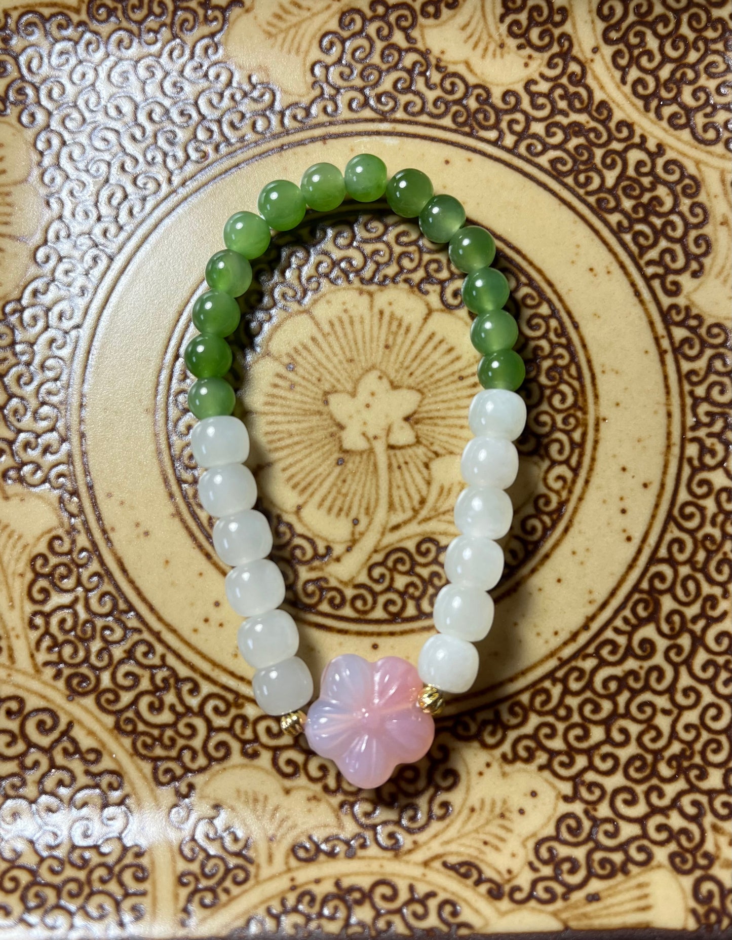 cute peach blossom jade bracelet
