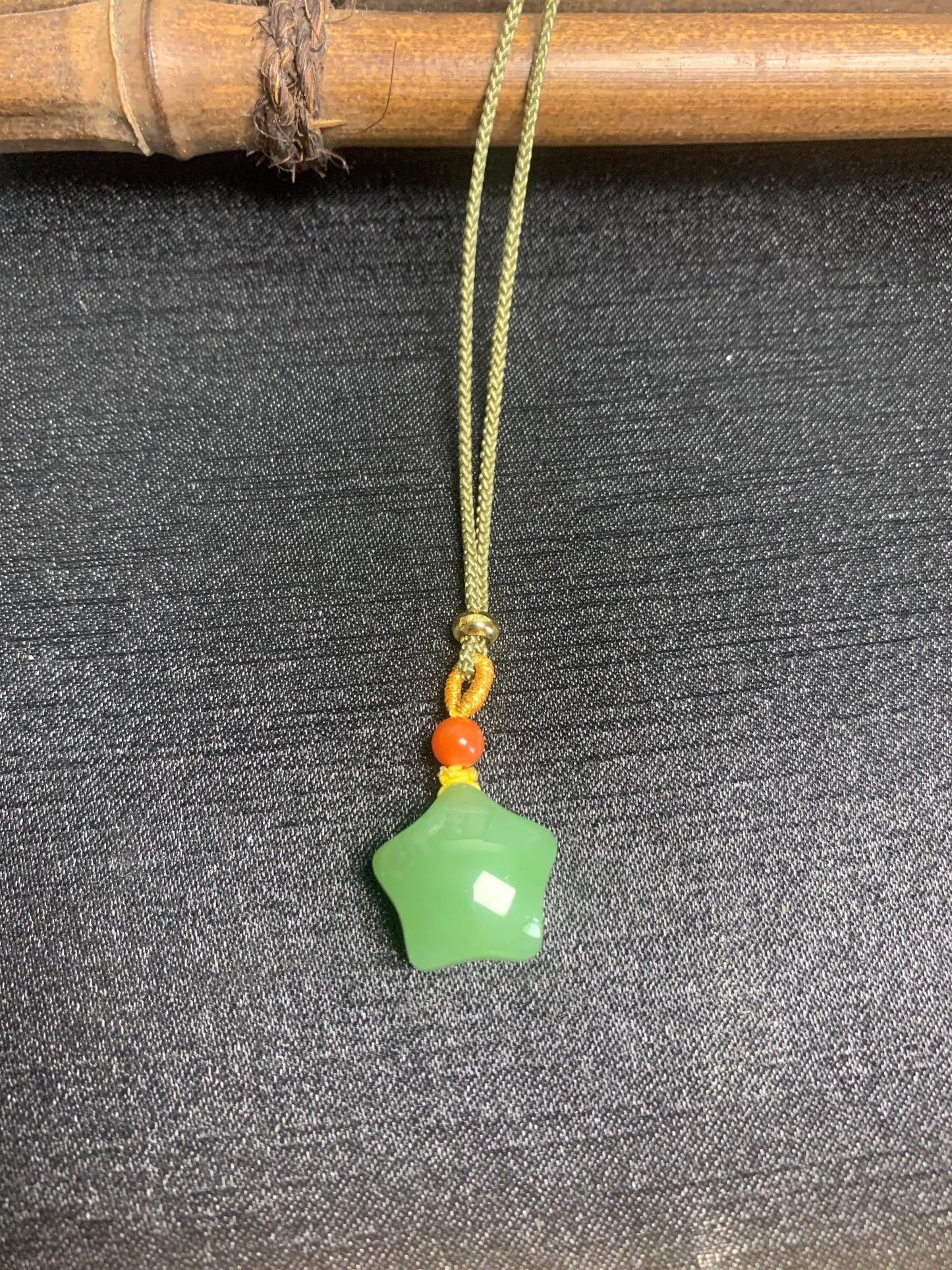green jade star pendant