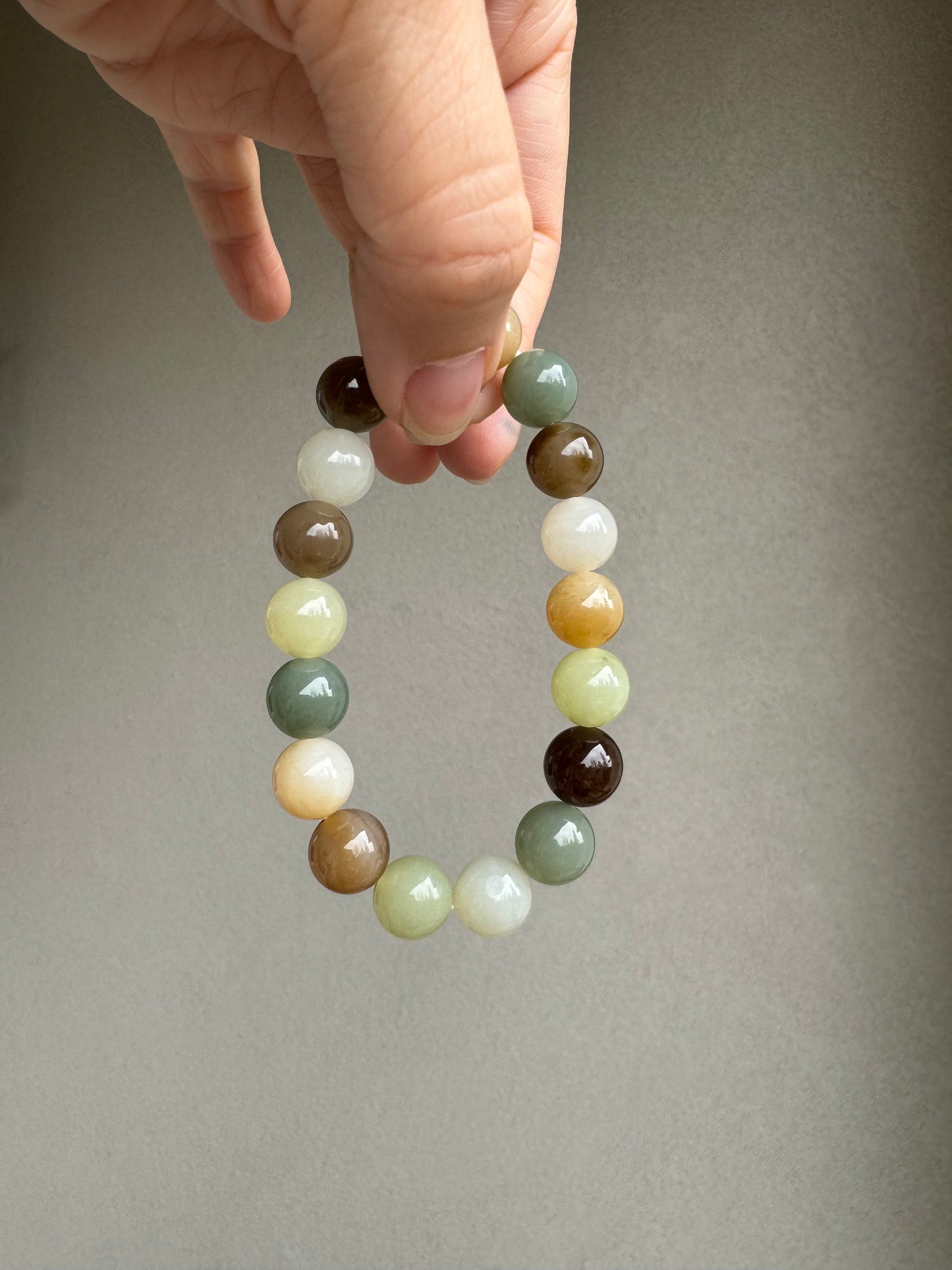Natural Hetian Multi colors bead bracelet