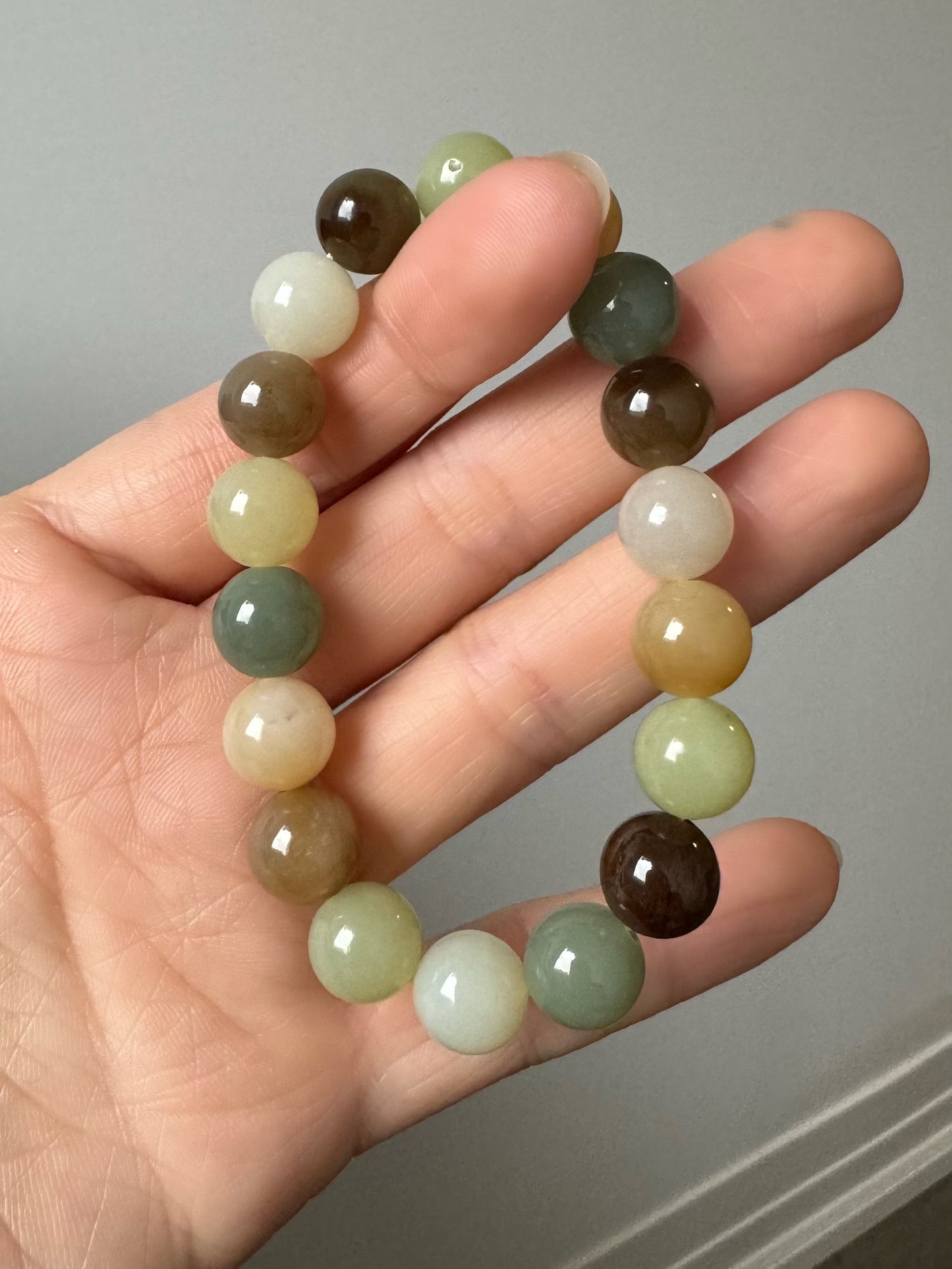 Natural Hetian Multi colors bead bracelet