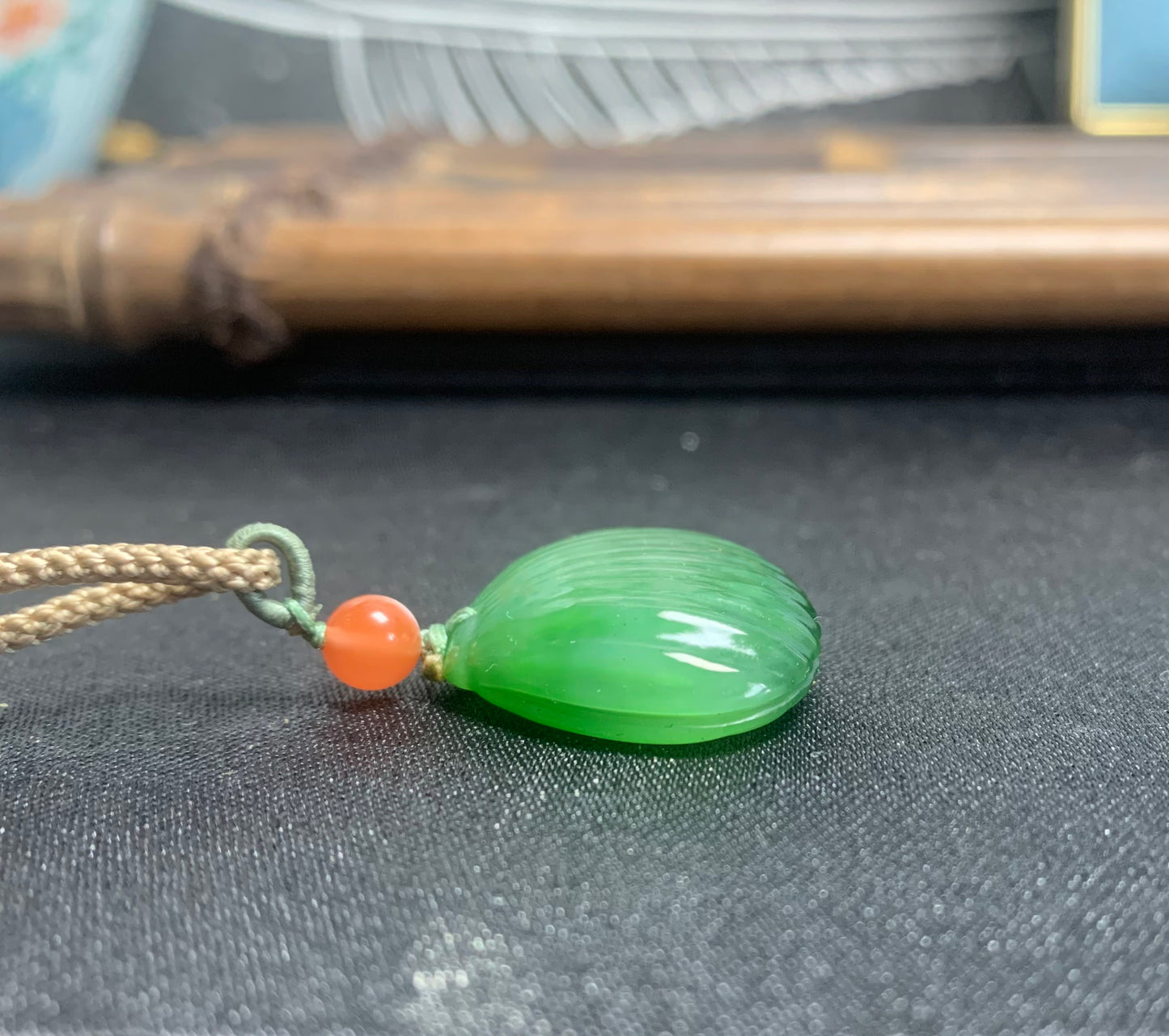 green jade shell pendant