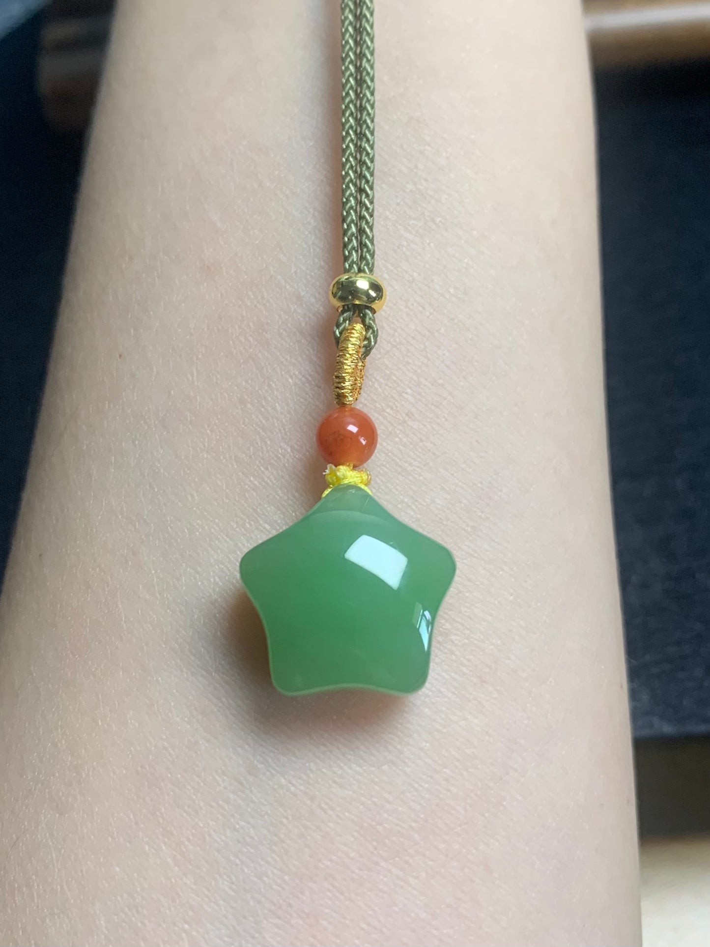 green jade star pendant