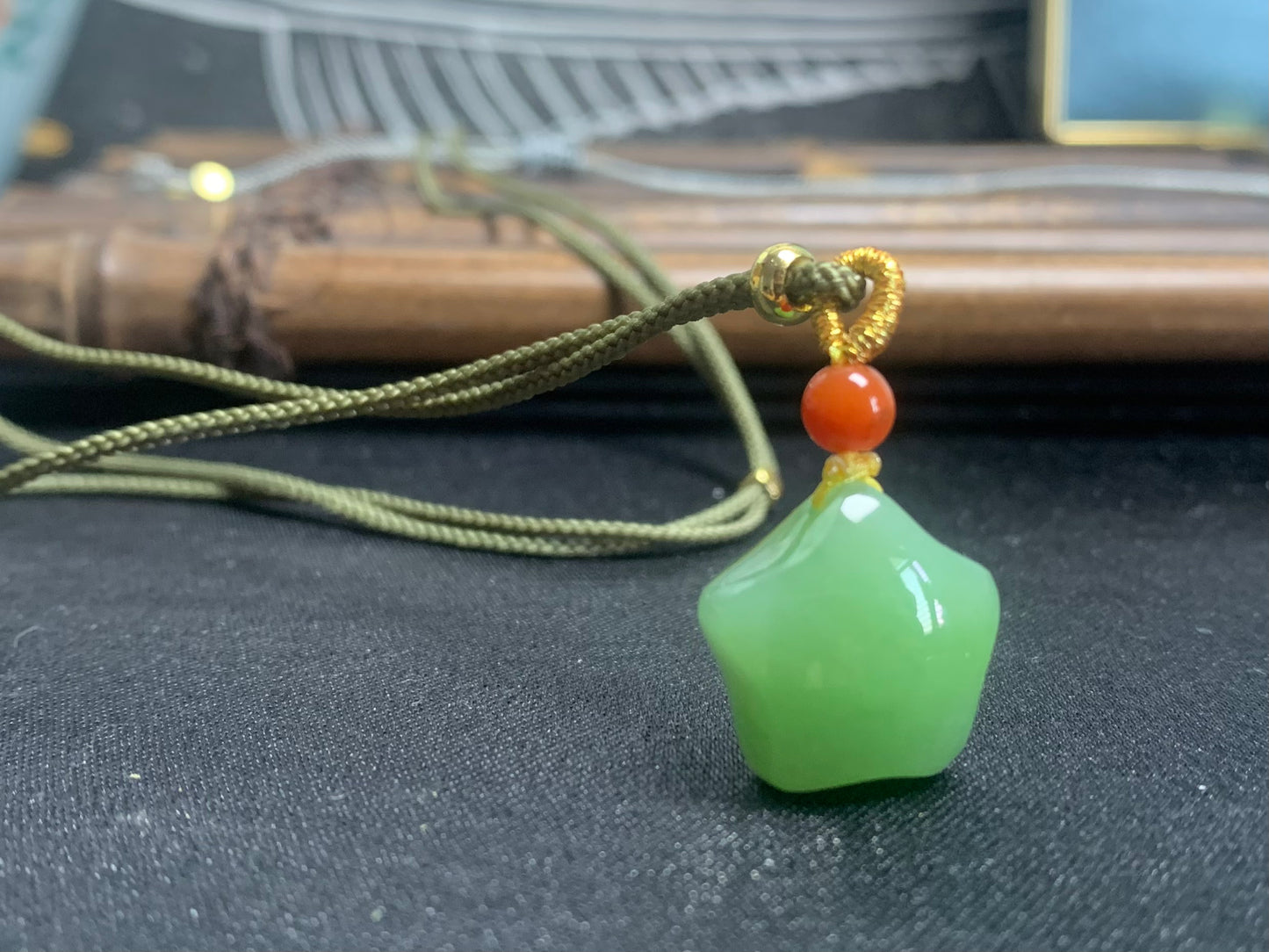 green jade star pendant